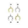Colorful CZ Gold Silver U horseshoe Shape Pendant charm, Sku#A512
