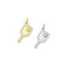 Clear CZ Gold Silver Pickleball Paddle Charm-sports pendant charms, sku#A517
