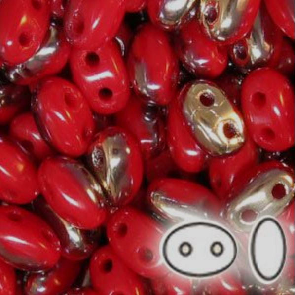 BM Superduo Smooth 2.5 X 5 mm 93210-27101 Blood Red Capri Beads - 5 or 10 gm
