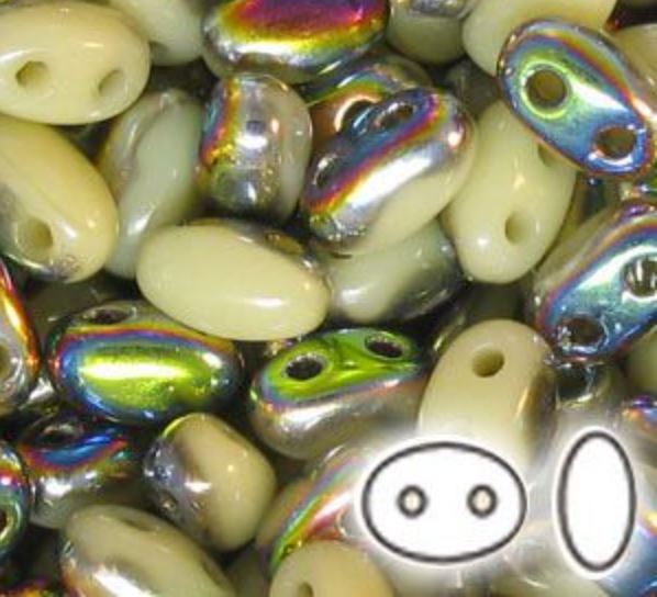 BM Superduo Smooth 2.5 X 5 mm 13010-28101 Ivory Vitrail Beads - 5 or 10 gm
