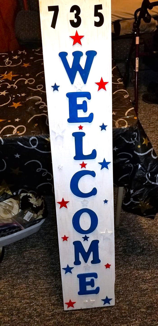 Unfinished Wooden Porch Sign | Seasonal Welcome Standing Board | 47" Tall x 12" Wide Rectangle | 1/2" Thick