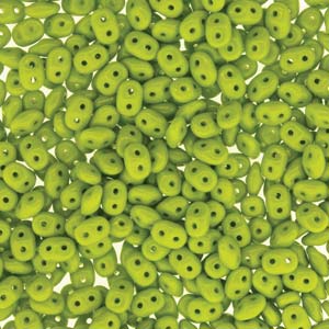 Matubo Superduo 2.5 x 5 mm 53410 Opaque Green Beads - 5 or 10 gm
