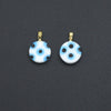 Blue White Evil Eye Ceramic Coin Pendant charm, Sku#EF820