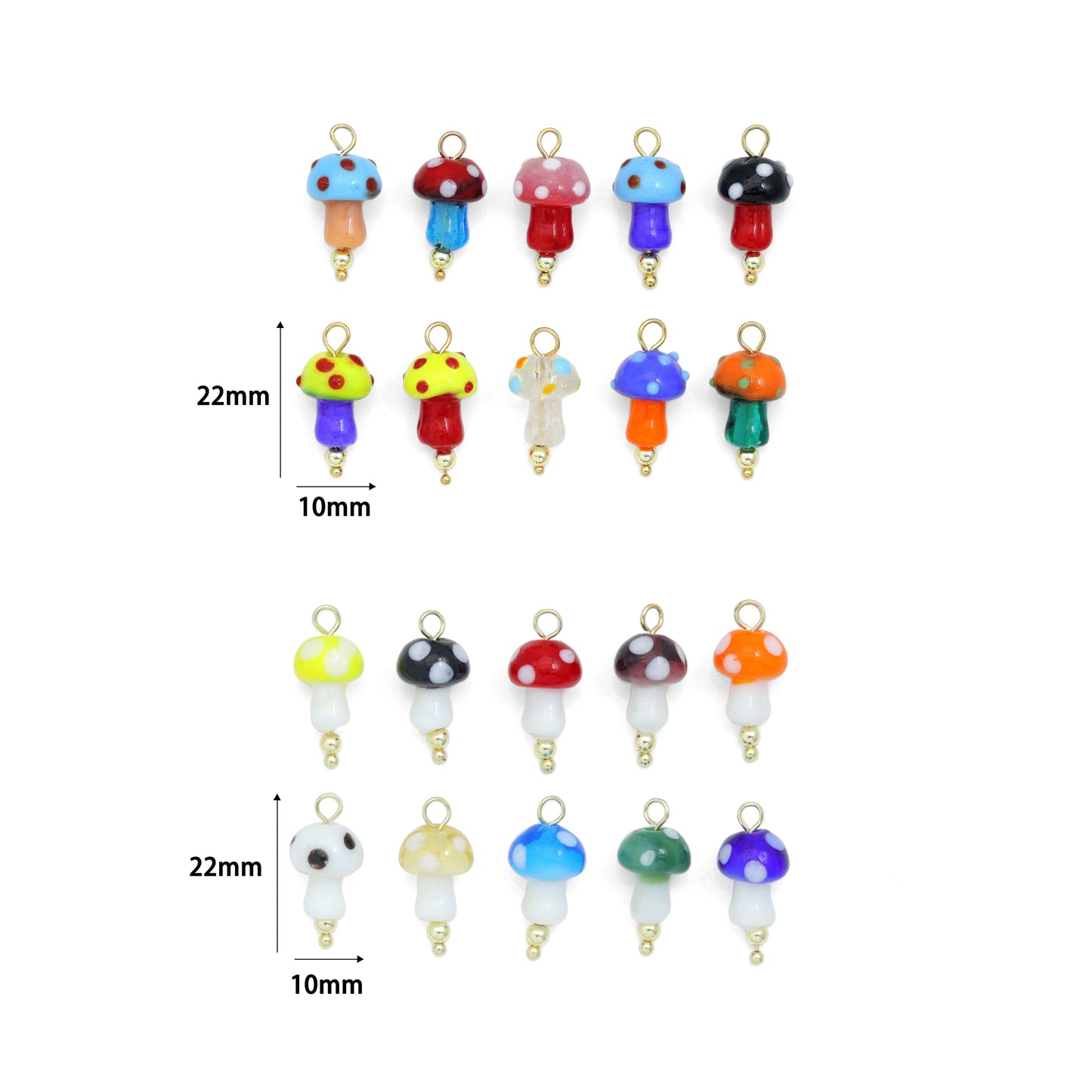 Colorful Ceramic Mushroom charm For Necklace Bracelet Jewelry Making Supply, Sku#EF821