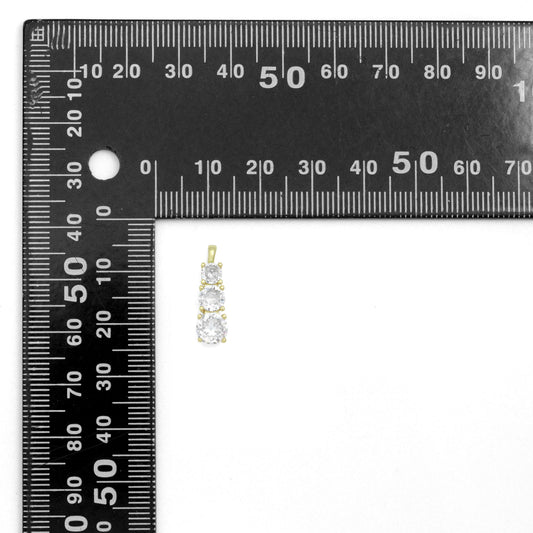 Triple CZ Bar Pendant charm for Necklace Bracelet Jewelry Making Supply, Sku#LX927