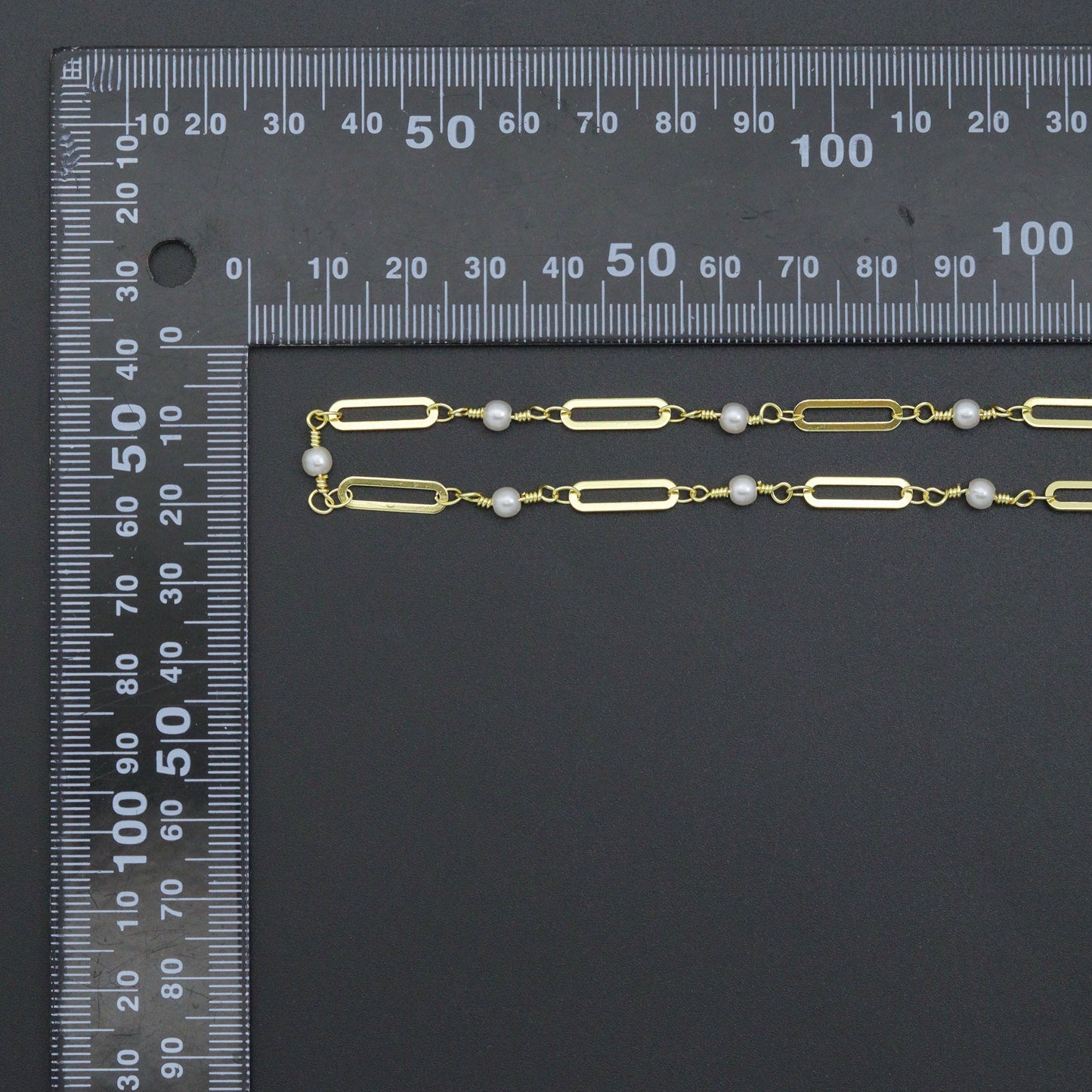 Wholesale Pearl Paperclip chain by Yard, HX22