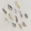 Silver and Gold Miniature Leaves 12pc Charm Set
