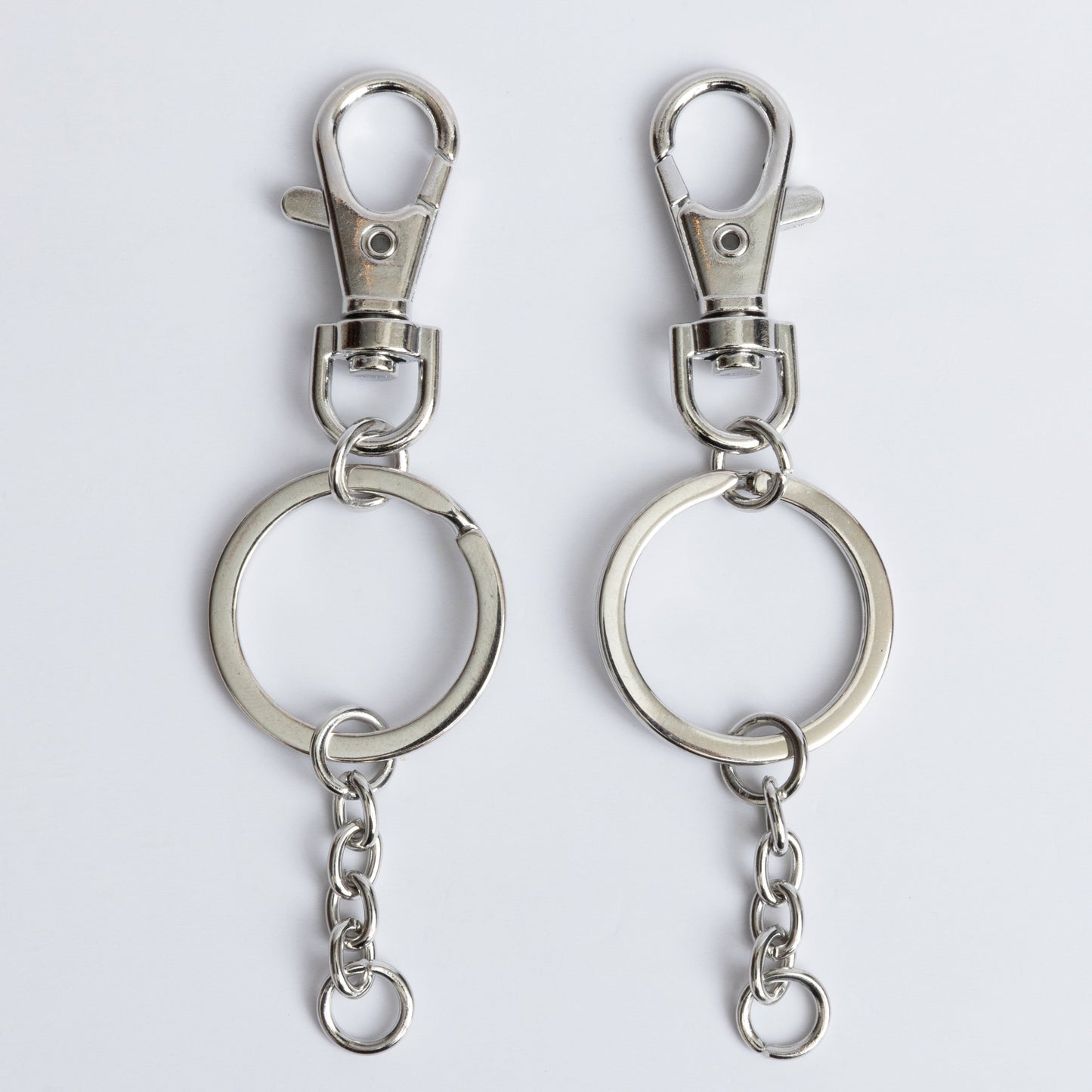 Silver Classic Key Rings with Lobster Hook 2pc