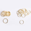 Gold Tone Split Rings, Two Sizes, Pack of 25