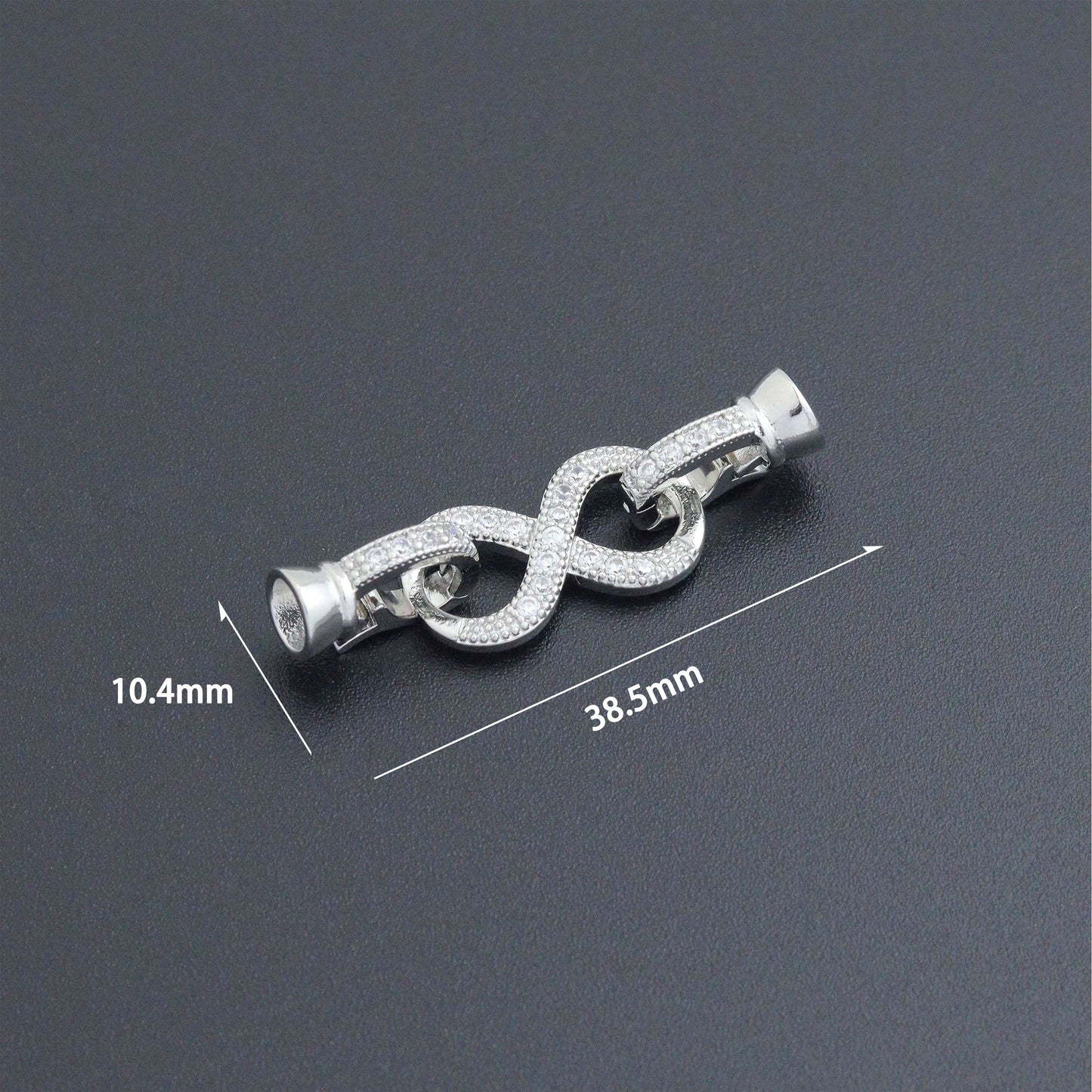 Silver Clear CZ Infinity clasp, Sku#LX877