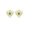 Blue CZ Evil Eye Heart charm For Necklace Bracelet Jewelry Making Supply, Sku#LX934