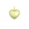 Large Puffy Gold Heart Pendant charm, Sku#LX938