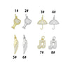 Clear CZ Gold Silver Wine Glass Umbrella Wing Music Note Charm Pendant, Sku#LX951