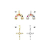 Gold Silver Rainbow Charm Cross Pendant, Sku#LX952