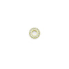 Clear CZ Gold Large Hole Round Spacer Beads Charm Pendant, Sku#LX975