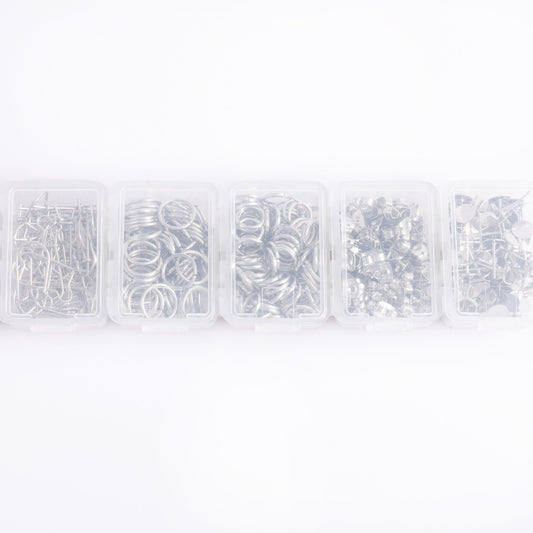 Silver Essential Earring Findings Kit, 575pcs