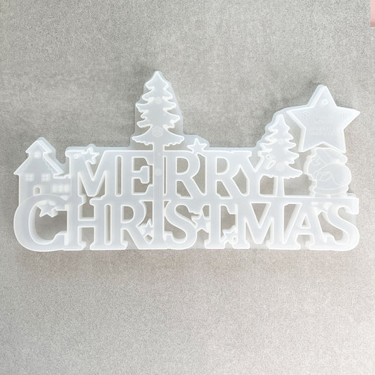 MERRY CHRISTMAS Sign Silicone Mold