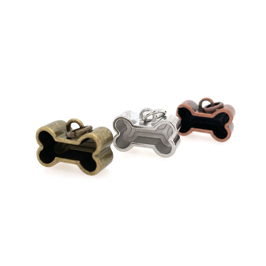 Ox Brass Dog Bone Deep Closed Bezel Charm