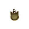Ox Brass Cat Head Deep Closed Bezel Charm