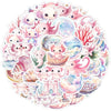 50 Cute Pink Axolotl Stickers | Waterproof Vinyl Animal Decals for Laptop, Water Bottle, and Phone