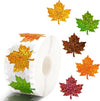 500Pcs Fall Thanksgiving Leaf Stickers | Holographic Maple Leaf Decals Roll