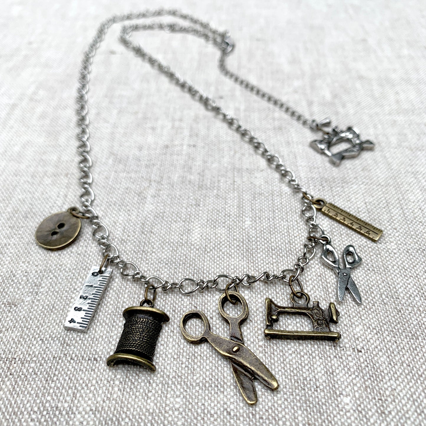 Silver Vintage Sewing Charms 8pc Set