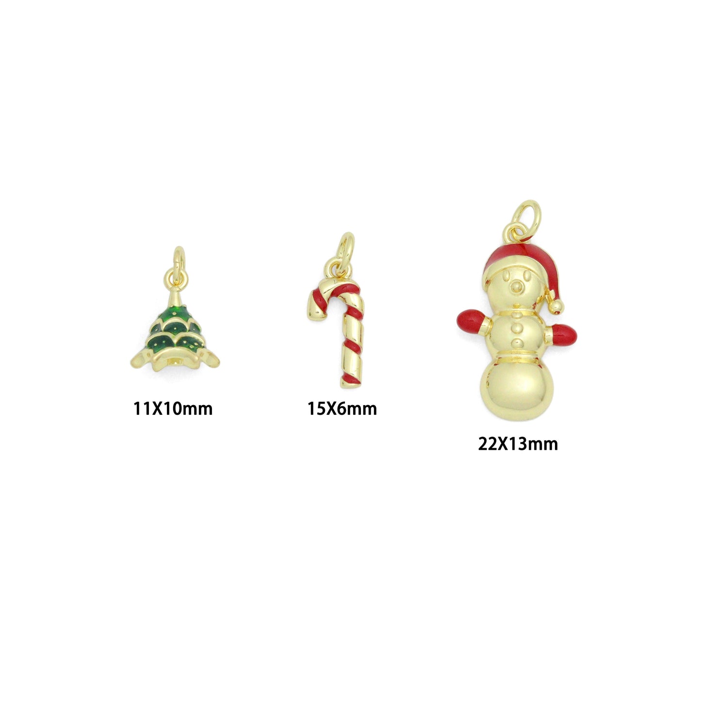 Christmas Tree, Candy Cane , Snowman Charm Pendant, Sku#Y1068
