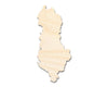 Unfinished Wood Albania Country Shape - Southeast Europe Craft - up to 46" DIY