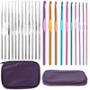 22Pcs Multi-Color Crochet Hook Needles Aluminum Handle Sewing Kit DIY Hand Knitting Craft Art Tools Weave Yarn Set 0.6mm-6.5mm w/ Storage Case