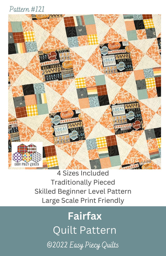 Fairfax Quilt Pattern - Paper Print Version