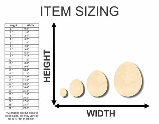 Unfinished Wood Craft Easter Eggs up to 46" DIY