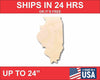 Unfinished Wood Illinois Shape - State - Craft - up to 46" DIY