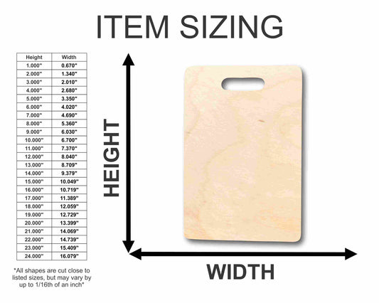 Unfinished Wood Cutting Board Crafting Shape - Kitchen - Craft - up to 46" DIY