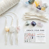 Macrame wrapped crystal rear view mirror charm DIY craft kit.