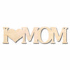 Mother's Day Craft Unfinished Wood Cutout "I heart Mom" DIY handmade Gift