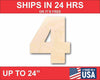 Unfinished Wood Block Number 4 - Craft - up to 46" DIY