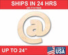 Unfinished Wood Block Symbol At - Craft - up to 46" DIY