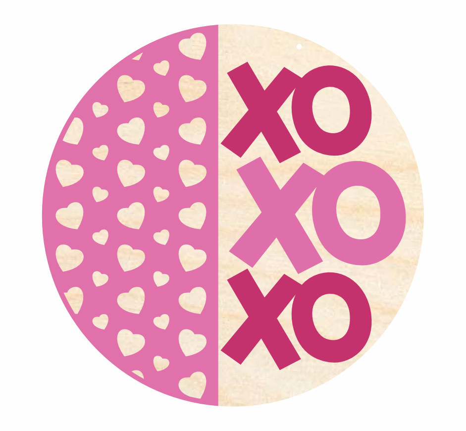Unfinished Wood XO XO XO Door Sign Kit | Wood Craft Cutouts | 1/4" Thick |