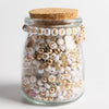 Gold Bow Charm Gold and White Letter Beads Smiley Face Beads DIY Jar