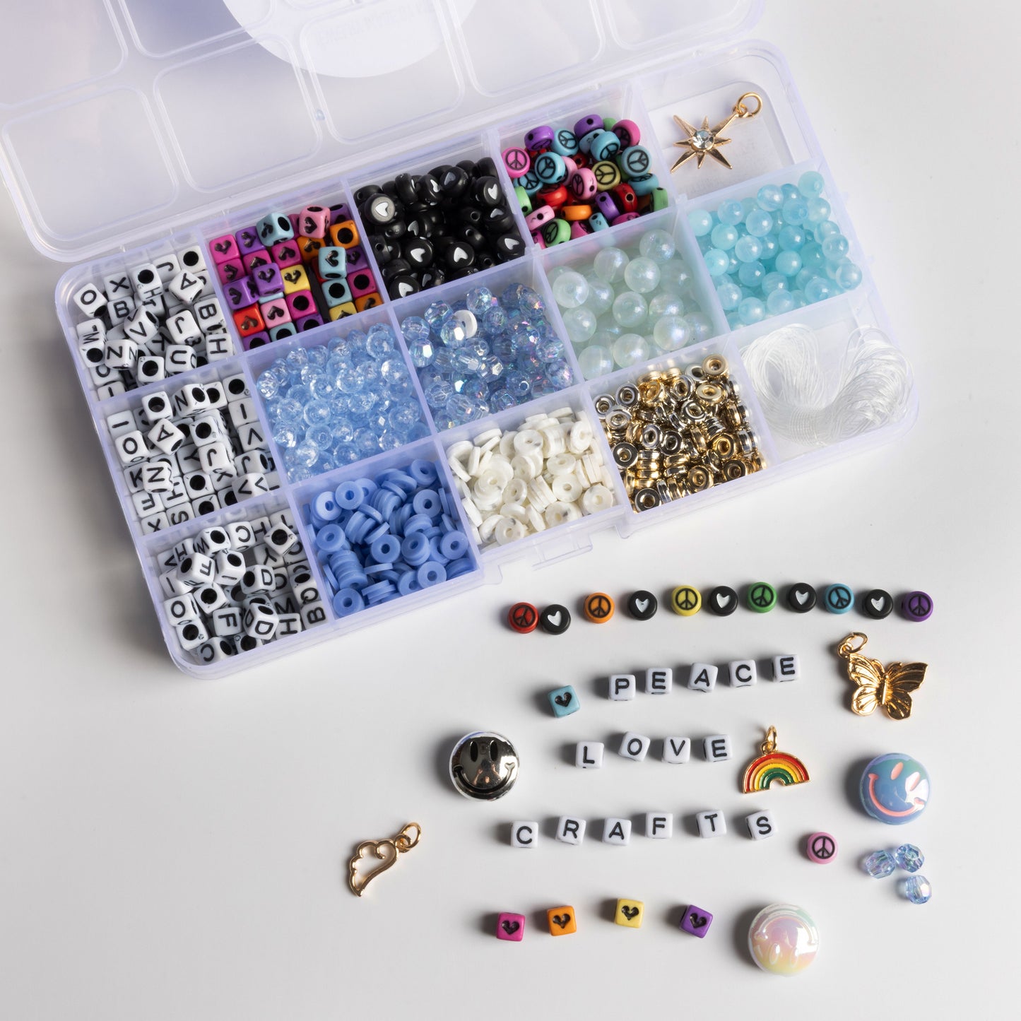 Happy Place Smiley Face Beads Rainbow Charm Trippy Vibes Charms DIY Kit
