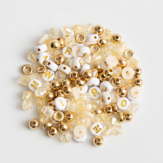 Stay True with Metallic Gold Letter Bead  DIY Milk Bottle Bead Kit