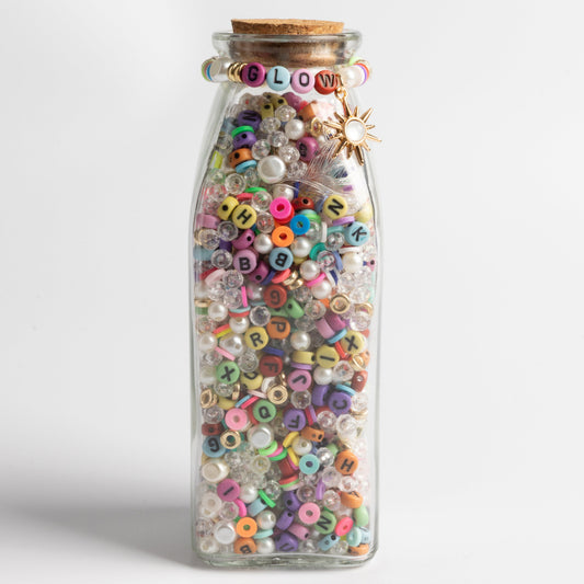 Milk Bottle Neon Glow Sun Charm Neon Bead DIY Jar