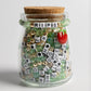 Enamel Tomato Charm Neon Green Beads DIY Jar