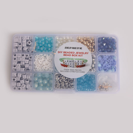 Winter Wonderland Blue Shimmer Beads Holiday Crafts DIY Letter Bead Kit