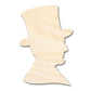 Unfinished Wood Abraham Lincoln Silhouette | DIY American History Craft Cutout | Up to 36"