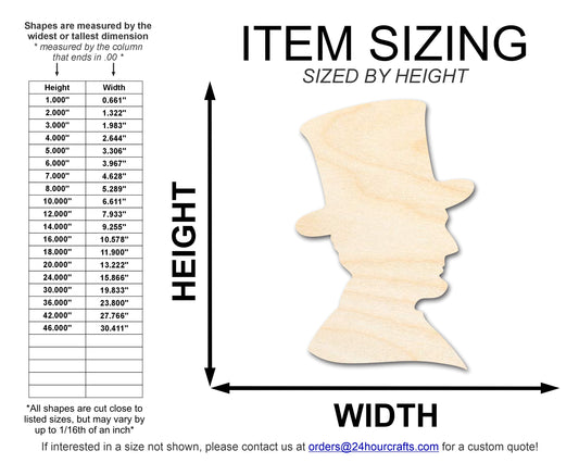 Unfinished Wood Abraham Lincoln Silhouette | DIY American History Craft Cutout | Up to 36"