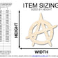 Unfinished Wood Anarchy Symbol | DIY Craft Cutout | Up to 36"