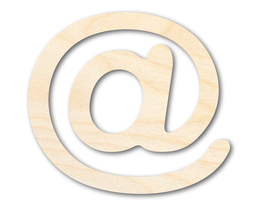 Unfinished Wood @ (At) Symbol | DIY Craft Cutout | Up to 36"