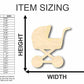 Unfinished Wood Baby Carriage Shape - Nursery Decor - Craft- up to 46" DIY