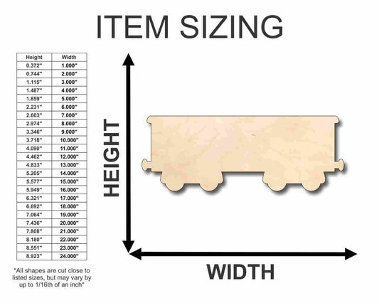 Unfinished Wood Boxcar Train Shape - Craft - up to 46" DIY